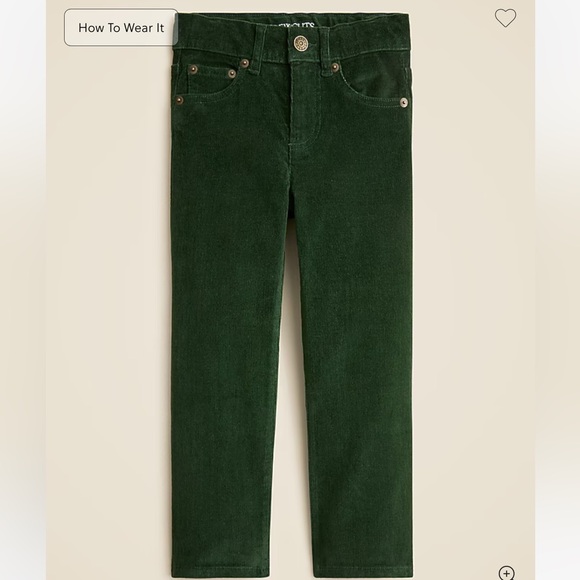 J. Crew Other - J. Crew emerald Green Corduroy Slim Flex Boys Pants Size 10 like new!